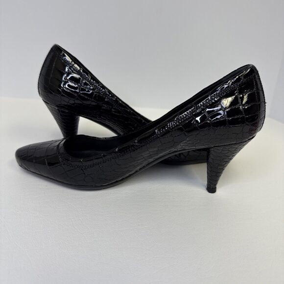 PRADA Cocco Lux Print Black Croco Embossed Leather Pumps EU 35.5 US 5.5 - Picture 7 of 16
